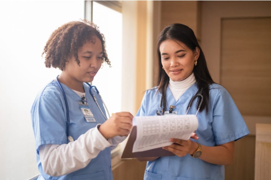 Nurses working in a supportive environment