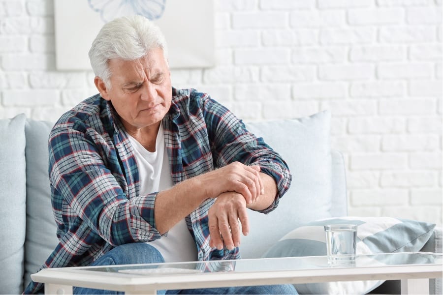 A man experiencing Parkinson's disease symptoms