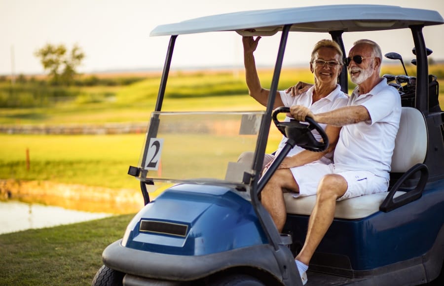 distinguished individuals golfing