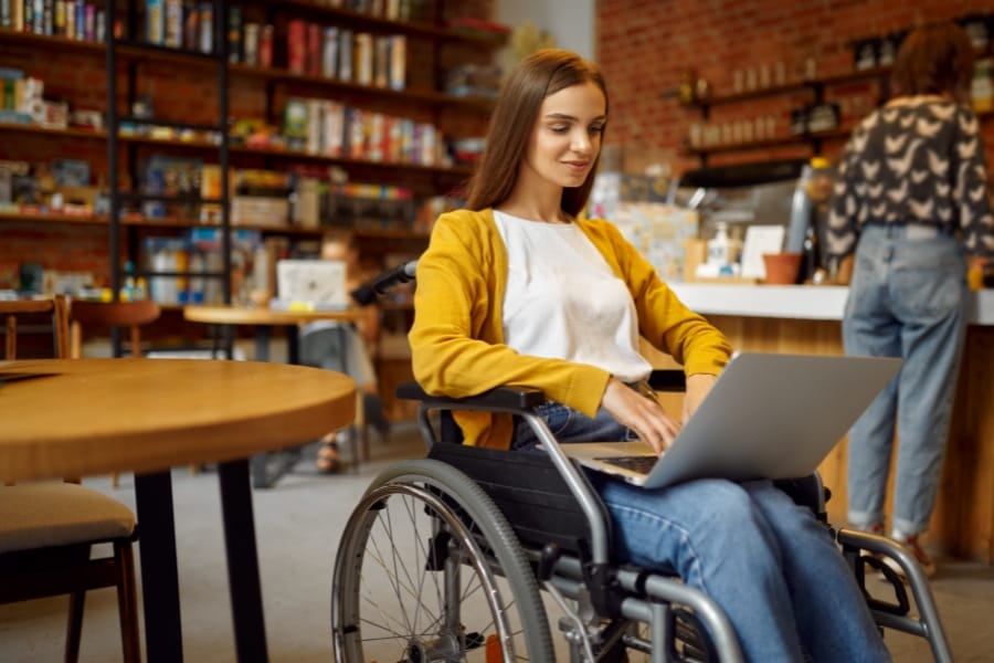 Younger woman in a wheelchair