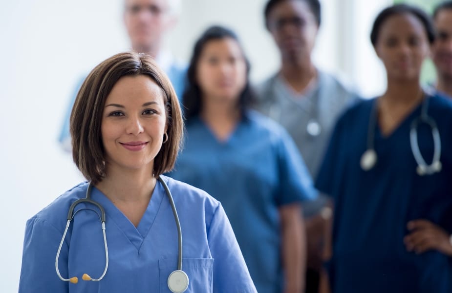 happy nurses in a positive work environment