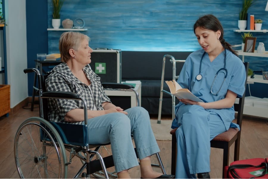 post op nurse and her patient in West Palm Beach