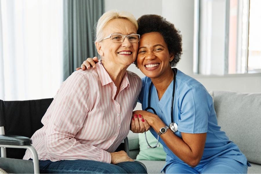 home nurse and her elderly patient