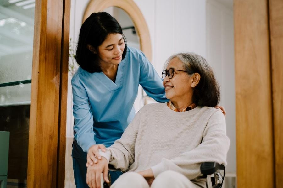 Private nurse and her elderly patient