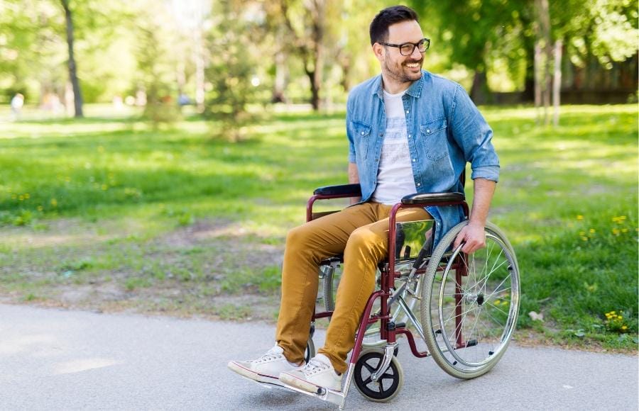 Young man in a wheelchair