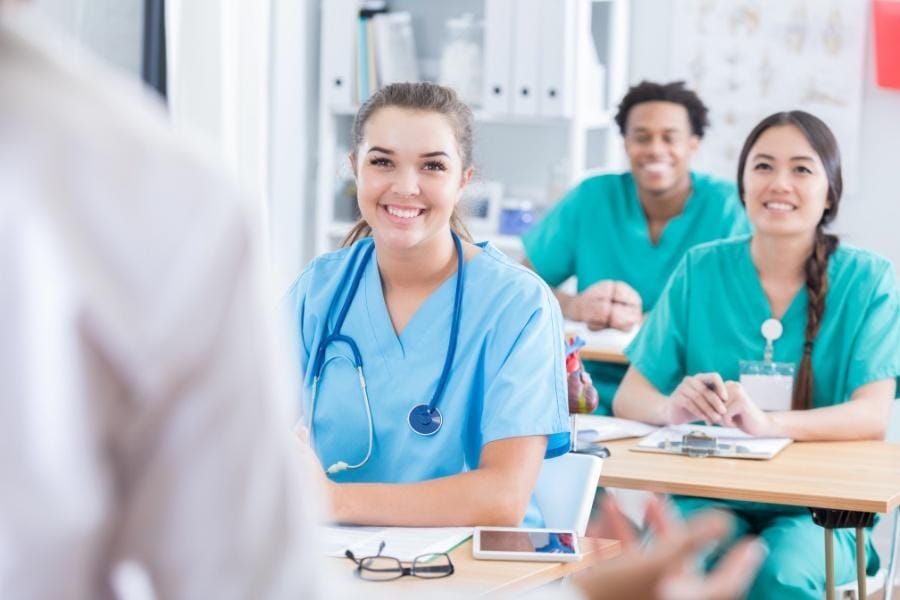 A nurse taking a certification course