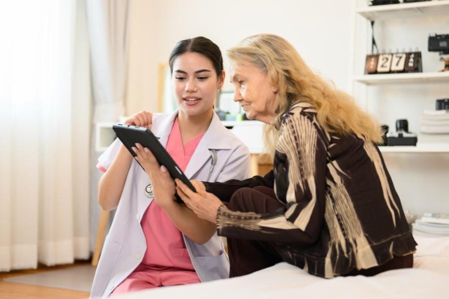 woman receiving post surgery care in San Ramon