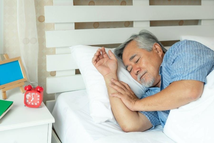 Elderly man with Parkinson's Disease sleeping