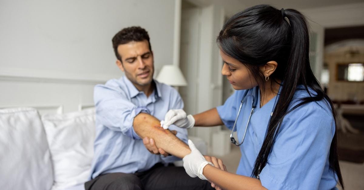 home concierge nurse assisting her client